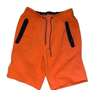 Mens size small orange sweat pants shirts